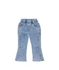 Mädchen bunte Liebe Herz Stickerei Jeans Kinder elastische Taille Denim Schlaghose Valentinstag Kinder gerade Cowboy-Hose Z6499