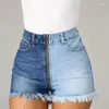 Shorts pour femmes 2024 été femmes deux couleurs couture fermeture éclair denim mode taille haute stretch sexy jeans s-2xl goutte