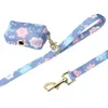 4pcslot Gepersonaliseerde Halsband Harnas Leash Vuilniszak Set Leuke Print Honden Halsbanden Vest Outdoor Huisdier Lood Kak voor 240103