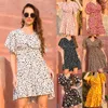 Party Dresses European And American Women's Chiffon Floral V-neck Lace Dress French Casual