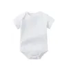 Bodysuit för född baby romper pojkar flickor kläder sommar 100% bomull ren vit kort hylsa småbarn spädbarn jumpsuit 3 st/5 st 240103