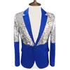 Męskie garnitury męskie jeden przycisk Patchwork Cearyk Glitter Mande Manderk Marka klub nocny DJ Prom Blazer Męski ślub Costium sceny