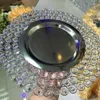 Platten Großhandel 10 teile/los Kristall Metall Abendessen Mit Shinny Acryl Perle Gold Silber Farbe Gericht Für Hochzeit Tisch Dekorationen