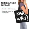 Kawaii Karl Who Slogan Shopping Tote Bags Reusable Canvas Groceries Shopper Shoulder Bag 240103