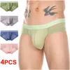 Underpants FULSURPRIS 4 Pcs/lot Men's Ice Silk Seamless See Through Briefs Panties Mesh Comfortable Breathable Underwear