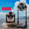 Electric Fans 8000mAh Telescopic Wireless Electric Fan Outdoor Camping Fan USB Charging Portable Emergency Power Bank 4-speed Camping Supplies YQ240104