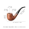 Ambila Smoking Pipe African Rosewood Tobacco Pipe 9MM Filter Solid Wood Dry Pipe Smoking Craft Pipe with Cleaning Kit 240104