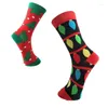 Men's Socks Pure Cotton Christmas Cartoon Mid-calf Stylish Breathable Couple