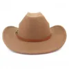 Винтажная женская ковбойская шляпа в стиле вестерн для мужчин, джазовая кепка с широкими полями и кожаным поясом, сомбреро, ковбойские шляпы, джентльмен 240103