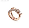 designer ring gold Ring 925 Serling Silver Ring Plaed 18k Rose Gold Opening Inlaid With Diamond Half Wedding Anniversary for women designer jewelry gift with box