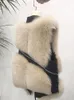 Kvinnors västar street faux päls jacka kvinnor fluffiga varm ärmlös lös kvinnlig väst 2024 Autumn Winter Fashion Tjocken Pu Lady Coat