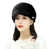 Casquettes de boule Bonnets doux chaud moelleux chapeau d'hiver pour les femmes tricotés vrais chapeaux femme Bonnet casquette pour femme