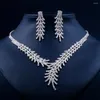 Necklace Earrings Set Stonefans 2pcs Simple Bride Jewelry Rhinestone Wedding For Women Multi Layer Branches Jewellery Gift