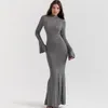 Urban Sexy Dresses Pullover Long Sleeved Fashionable Pleated Dress for Women European and American Spring Summer New