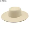 Klassieke Britse stijl 9,5 cm grote brede rand Fedora hoed voor vrouwen mode herfst winter vilt kerk hoeden trouwjurk jazz cap 240103