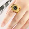 Bagues de mariage couple en or bijoux de bijoux montre le quartz vintage watch ring mens vintage punk doigg watch mini bande élastique 240103