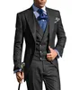 Erkekler takım elbise kostüm homme smokin damat düğün erkekler smokin terno masculino de pour hommes blazer (ceket pantolon yelek)