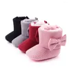 Primeiros caminhantes inverno sola de borracha bowknot 0-18 meses infantil ao ar livre snowfield andando botas de bebê botas macias quentes antiderrapantes sapatos de berço