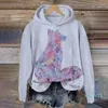 Lady Cartoon Gedrukt Sweatshirt Met Lange Mouwen 2024 Dames Hoodies Winter Dames Jumper Fleece