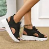 Sandaler 2024 Summer Platform Flying Woven For Women Shoe Breattable Sneakers Casual Open Toe Sandalias Big Size Sandales