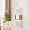 Wall Lamp Modern Simple Minimalist Luxury Large Rectangle Crystal Living Room Bedroom Aisle Bedside Led Indoor Lighting