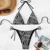 2024 New Sexy Bikini Women Print Brazilian Bikini Set Halter Backless Swimsuit Swim Wear Biquini Dot biquini female