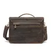 Aktentaschen Crazy Horse Business Echtes Leder Männer Tasche Weichen Griff Reißverschluss Solide Vintage Laptop Für Herren Taschen Aktentasche