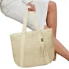 Sacs de rangement Beach Straw Purse Femmes Sling Casual Boho Sac à bandoulière Tissage Seau Fourre-tout pour les vacances d'été Rencontres Voyage