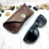 Blongk Glasses Case Waist Bag Handmade Genuine Leather Sunglasses Box Pocket Belt Pack Portable Men Women YJHd2S 240103