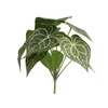 장식용 꽃 가짜 녹색 잎 실용적인 밝은 색상 시뮬레이션 식물 심장 모양 인공 웨딩 장식 가정 용품