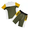 Gym Kleidung 2 Teile/satz Chic Gerade Rundhals Crew Sommer Trainingsanzug Männer Kleidungsstück T-shirt Shorts Set