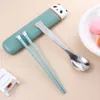 Conjuntos de louça Home Kitchen Aço Inoxidável Cute Panda Portátil Talheres Pauzinhos Colher Conjunto Talheres Talheres