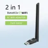 600Mbps USB Bluetooth 5.0 AC WiFiアダプター2 in 1 Wi-Fi 2.4g 5GHzアンテナデュアルバンド802.11acミニワイヤレスコンピューターネットワークカード受信機