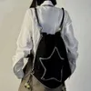 Black Star Sacs à cordon Femmes Hommes Japonais Vintage Preppy Mode Cartables Coréen Casual Streetwear Y2k Esthétique Sacs À Dos 240103