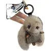 Schattige Lange Oor Bunny Sleutelhanger Echte Nertsen Bont Konijn Pop Hanger Speelgoed Sleutelhanger Handtas Charme Ornament Pompom Pluche Sieraden geschenken 240103