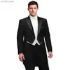 Mäns kostymer blazrar Nya italienska skräddarsydda design Men kostymer för Wedding Prom (Jacket+Pants+Vest) Elgant Terno Men Suit Set Groomsmen Groom Tuxedos Q230103