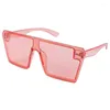 Sonnenbrille mit großem Rahmen, modisch, schillernd, Mercury, Damen, Retro, quadratisch, Persönlichkeit, einteilig, Midine-Brille, UV-Schutz 400