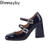 Women Women Mary Jane Shoes Fashion Rhinestone Ladies Elegant High Heel Shoes Street Street Pumps Women's Pumps Shoes 240103