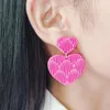 Baumelnde Ohrringe Valentinstag Rose Rot Muschel Muster Herz Für Frauen Mädchen Mode Einfache Acryl Ohrstecker Schmuck Geschenk Großhandel