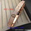 High quality Edition Bracelet Light Luxury Car tires's Gold 2nd Generation Love Three Rows Diamond Wide Full Sky Star for Men and Women Couple Have Original Box