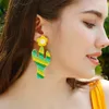 Boucles d'oreilles créatives plante marguerite Cactus pour femmes et filles, style Boho, perles colorées, pendentif Long, bijoux de fête à la mode