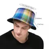 Berets Personalizado Hounds Tooth Estilo Houndstooth Bucket Hat Homens Mulheres Dogstooth Beach Sun Summer Fisherman Cap