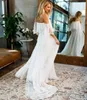 Yeni sumemr plaj gelinlik 2024 Omuzdan Dantel Backless Boho Chic Gelin Gelin Gowns Basit Robe de Mariage Vestidos de Noivas