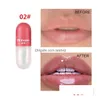 Brillant à lèvres Fit Couleurs Mini Capse Forme Hydratant Transparent Changement de couleur Lipgloss Huile Lèvres dodues Maquillage Cosmétique Drop Livraison Dhhgk