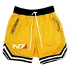 Pantalones cortos para hombres N7 Mass Effect Logo Print 2024 Verano Casual Street Trend Pantalones Ropa de gimnasio Pantalones deportivos Estilo de playa