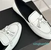 Slip-On-Kleiderschuhe für Damen, niedrige Absätze, Slipper, Ballettschuhe, runde Zehen, klassisches Kalbsleder mit Quaste, Slides mit Staubbeuteln, Outdoor-Freizeitschuh, Damen-Freizeitschuh