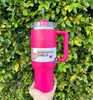 Утолкнуть H2.0 40 унций кружки Cosmo Pink Parade Camping Tumblers Изолированные автомобильные чашки из нержавеющей стали кофе термин