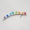 Decorative Figurines Handmade Sea Glass Bird Ornament Vibrant Rainbow Birds With Fine Workmanship Compact Mini On For Home