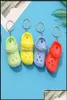 Keychains Fashion Accessories 20st blandade färger 3D mini 7,5 cm eva strandhål Little Shoe Keychain väska Keyring Car Handbag Key Chain4209763