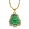 Buddha hänge halsband för kvinnor gyllene färg 14k gul guld kubik zirkon halsband mode smycken ny stil